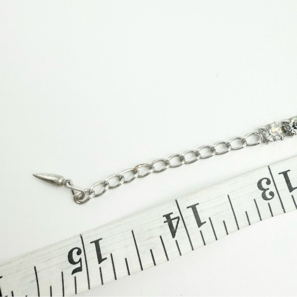 Vintage Clear Crystal Rhinestones Prong Choker Necklace Screw Back Earrings Sets - Picture 10 of 10